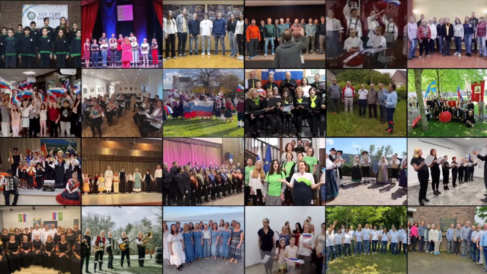Screenshot of choirs, folklore groups, musicians, individuals.